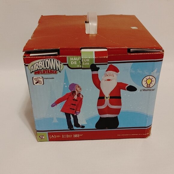 GEMMY AIRBLOWN INFLATABLE SANTA 5 FT TALL Brand new in Box OUT DOOR LAWN… - Picture 4 of 6